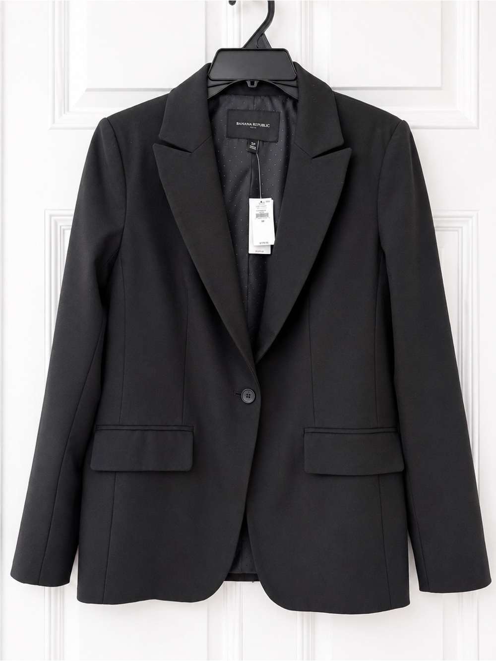 Banana Republic Black Tailored Single-Button Blazer